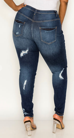 Denim Distressed Skinny Jeans