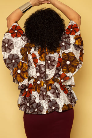 Whitney African Couture Shirt w/ matching Mask