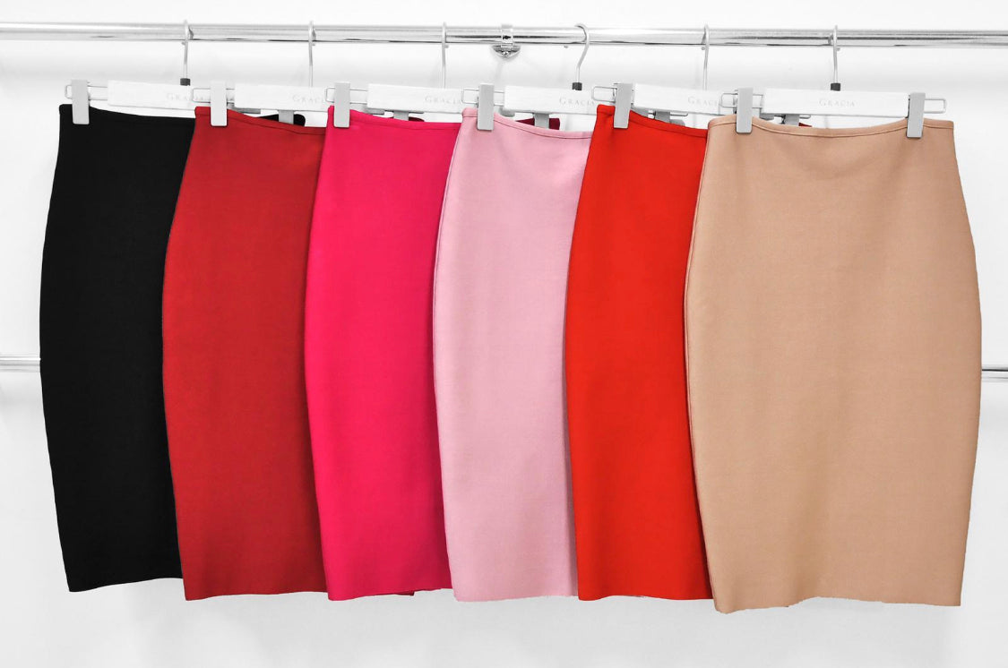 Amelia Bodycon Solid Skirts