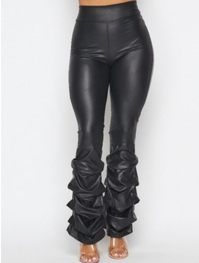Diana Faux leather ruched pants